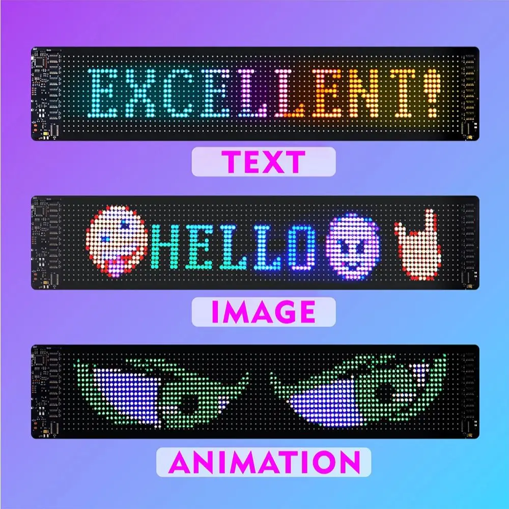 Schermo flessibile a LED, schermo morbido, lunotto posteriore per auto RGB a colori Devil's Eye, USB montato su auto fai da te, alta definizione, impermeabile