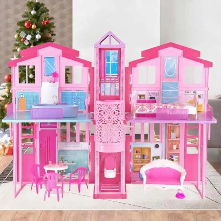 

Игровой набор «Кукольный домик 2025»: 2-этажный складной кукольный домик с 4 комнатами, лифтом и мебелью для кукол 11,5 дюймов. Идеальные игрушки для девочек от 3 лет.