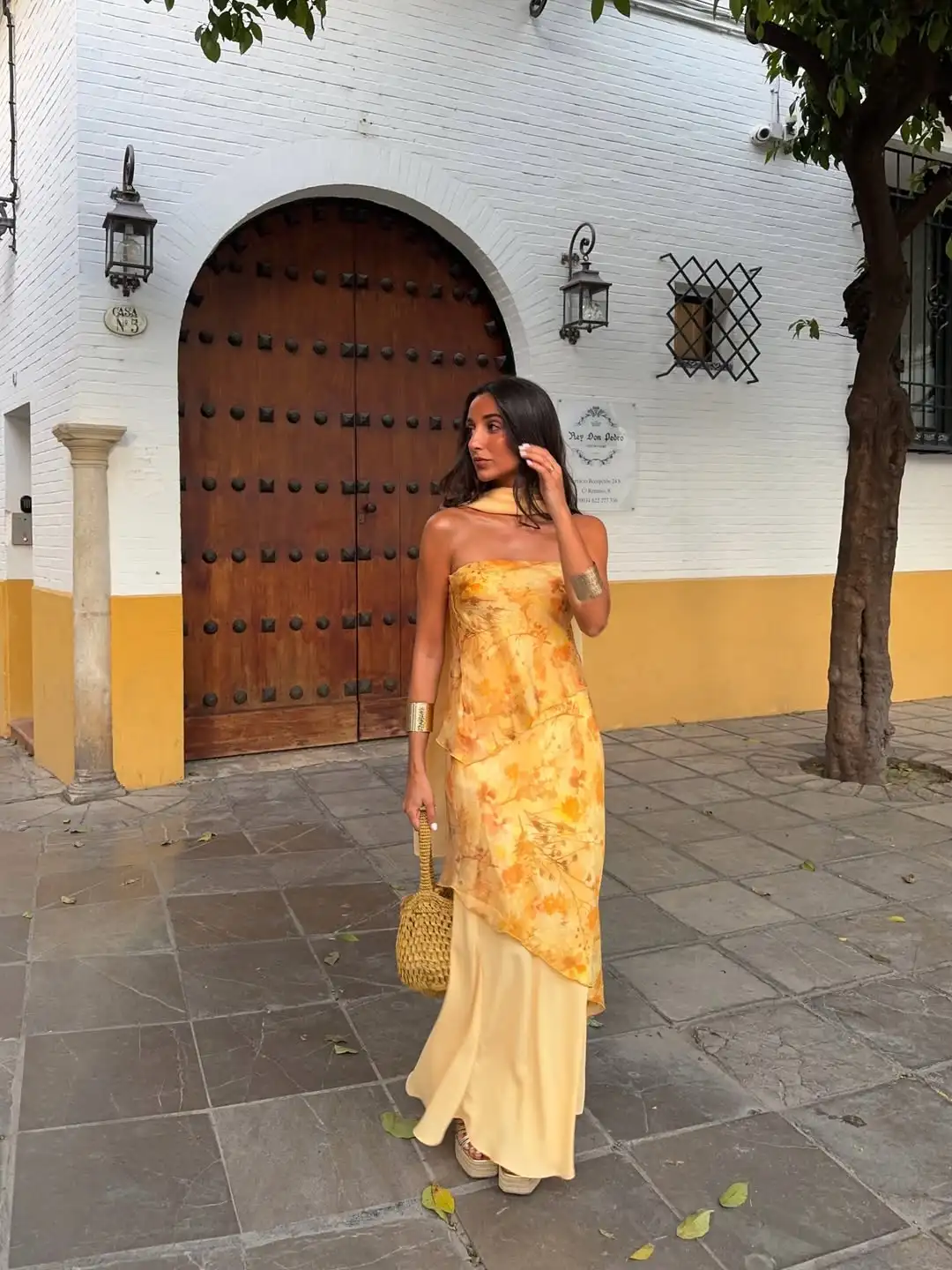 Vestido Vintage con Estampado Floral, sin Tirantes, con Parches, Elegante, sin Mangas, con Espalda Descubierta, con Lazo y Abertura, Vestidos de Verano para Mujer, Vestidos de Fiesta
