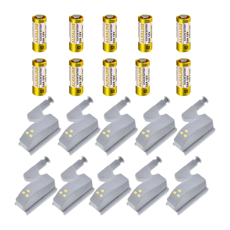 

10Pcs/Set Kitchen Cupboard Lights LED Inner Hinge Lamp Lighting for Bedroom Wardrobe Closet Under Cabinet Lights