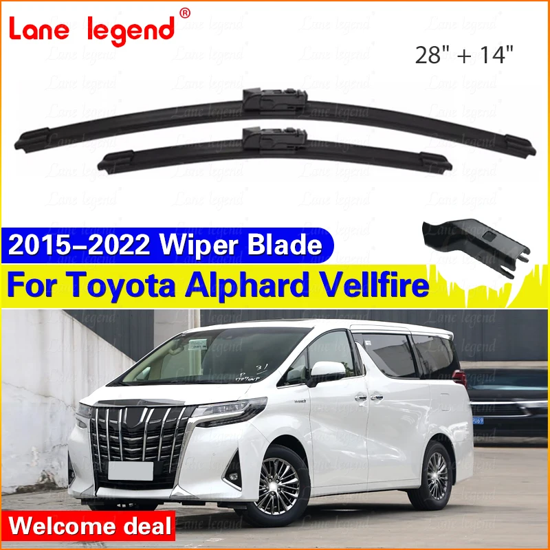 2PCS Car Wiper Blades For Toyota Alphard Vellfire AH30 2015 - 2022 Front Windscreen Windshield Rubber Car Accessories 28