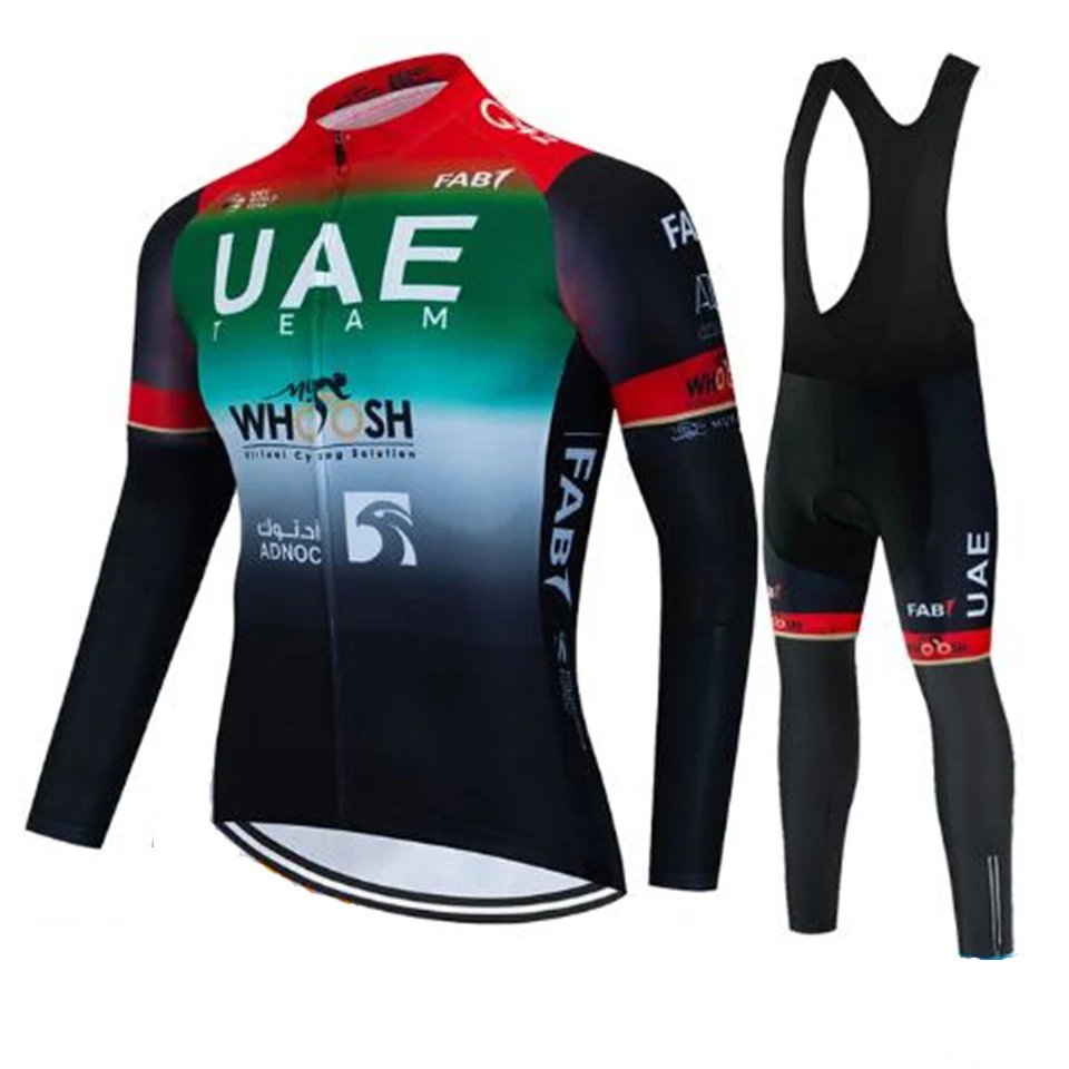 Uae Team Herbst Radfahren Jersey Set Fahrrad Sportwear MTB Maillot Ropa Ciclismo Rennrad Uniform Langarm Bicicleta Kleidung – Detail 3