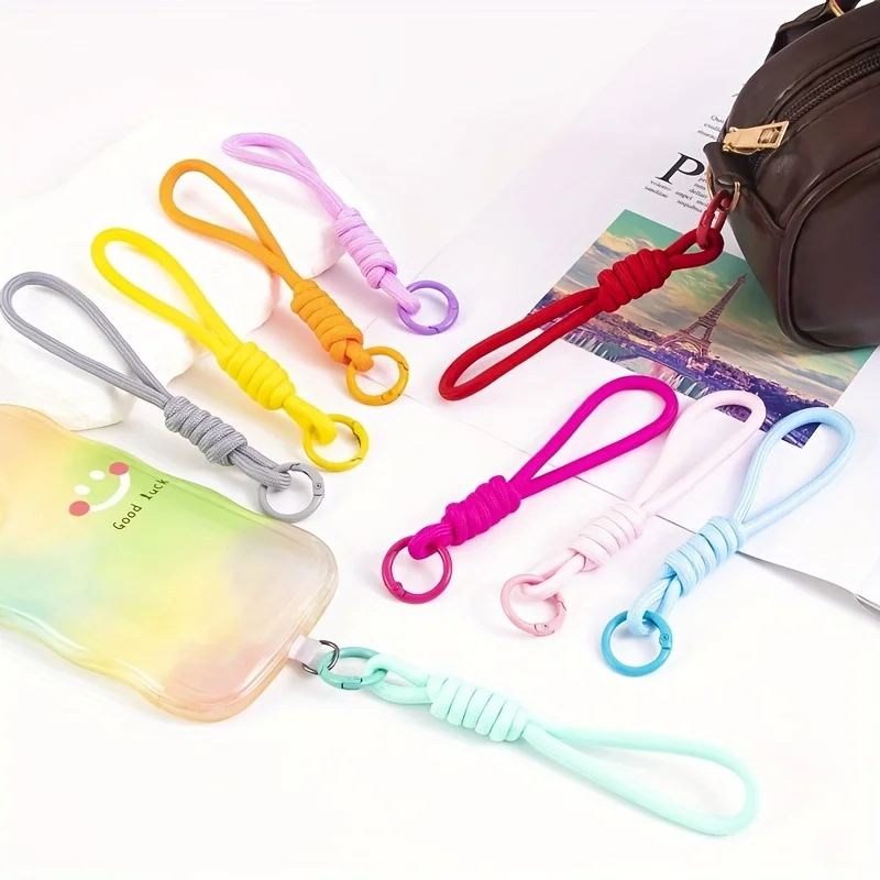 20/10 Stück handgefertigte mehrfarbige geflochtene Handy-Lanyards – langlebige gewebte Schlüsselanhänger für DIY-Handyzubehör, Handyhüllen-Dekoration – Detail 8