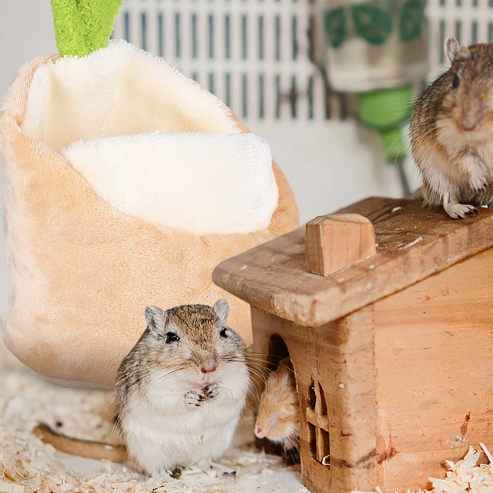 

1pcs Hamster House Soft Warm Bed For Small Pets Cute Hideout Nest Detachable Washable Pad Squirrel Rabbit Chinchilla Hut Pet