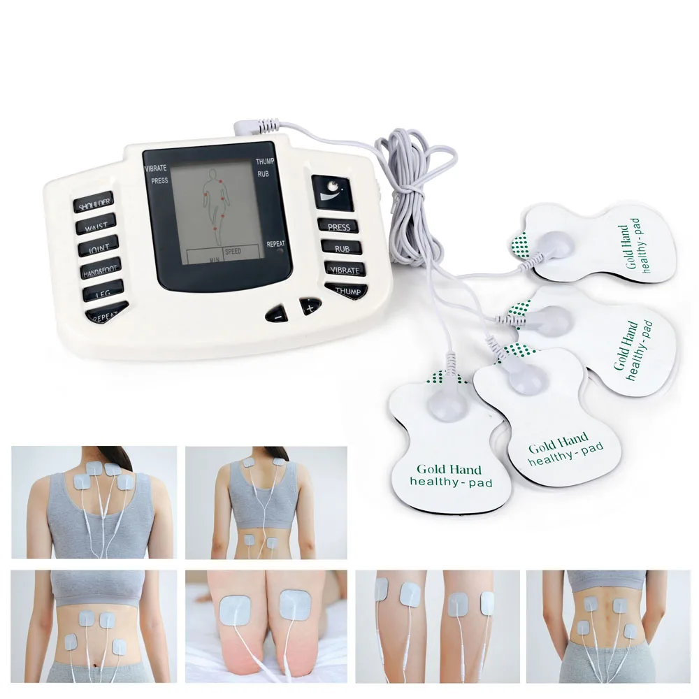 Electric Tens Muscle Stimulator Digital Muscle Therapy Full Body Massage Relax 16pads Pulse Ems Acupuncture Health Care Machine