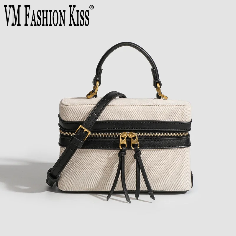 

2025 Fashion Box Women Handbags Designer Thick Canvas Shoulder Crossbody Bags Casual Spring And Summer Small Purses Bolso Mujer
