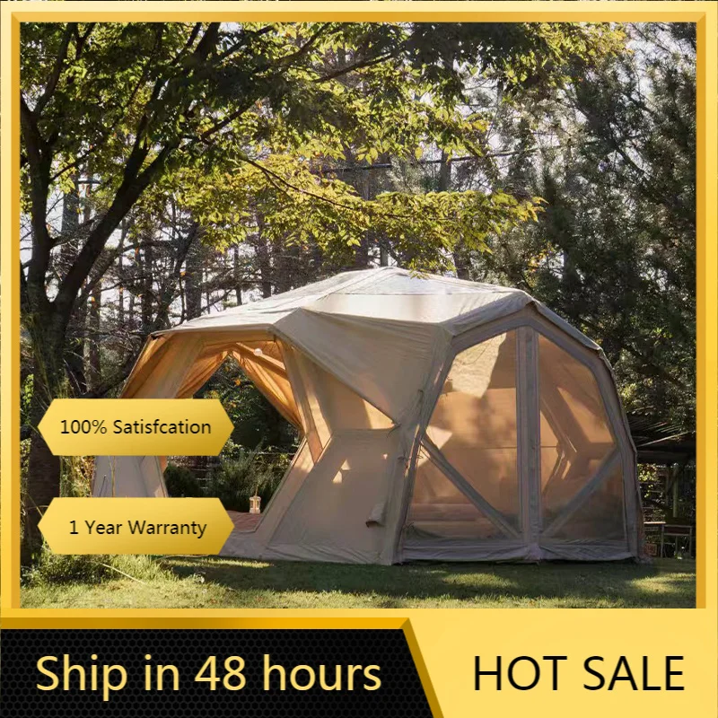 Coody Hubshelter Pro Beige Air Tent, Waterproof Cotton 4 Season Family Canvas Camping Tent