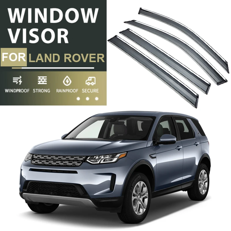 4pcs Car Window Visor For Land Rover Defender Discovery Sport Freelander 2 Range Rover Evoque Sport Velar 2009-2025 Waterproof