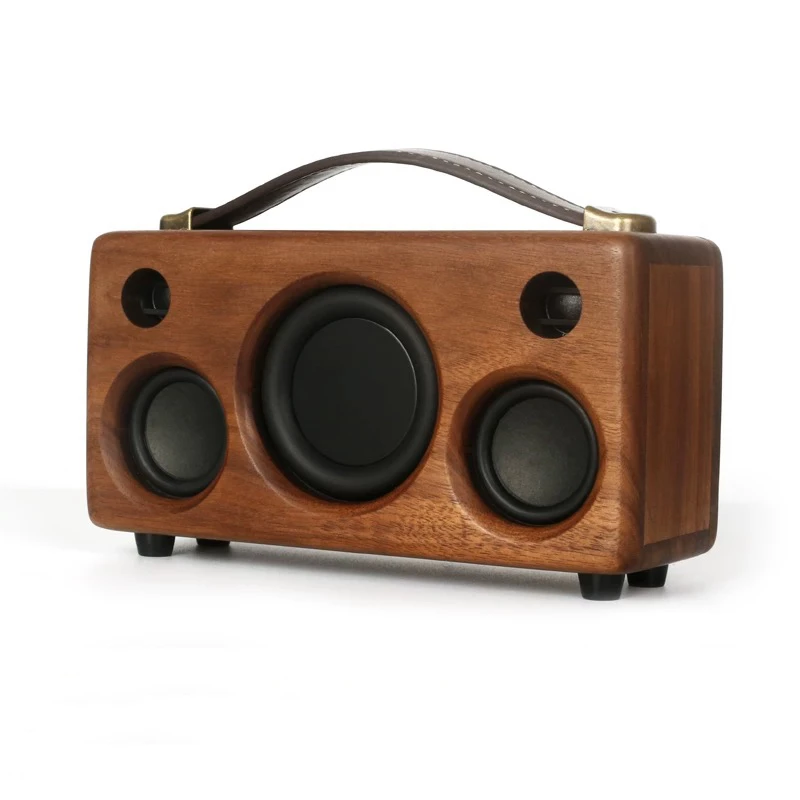 Solid wood wireless Bluetooth speaker with high sound quality, new heavy bass stereo subwoofer desktop speaker