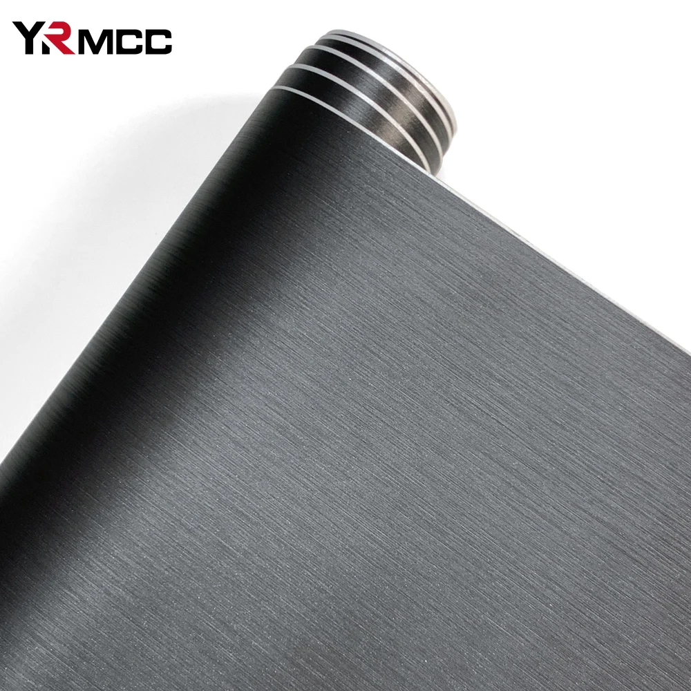 Car Stickers Aluminum Brushed Vinyl Wrap Light Gray Matte Films Self-Adhesive Auto Interior Stickers for Tunning Car Accessories