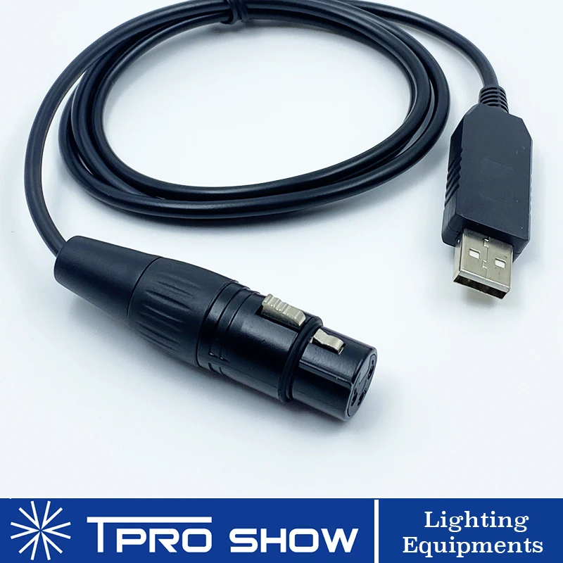 1Meter USB DMX Interface Adapter DJ Controller Computer Console DMX Wire Dmx512 Cable Control Stage Lighting Effect Machines