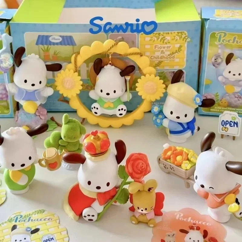 Authentische Pochacco-Blumen und junge Pochacco'S Small Garden Series Blind Box Series Fashion Play handgefertigte dekorative Geschenke Spielzeug