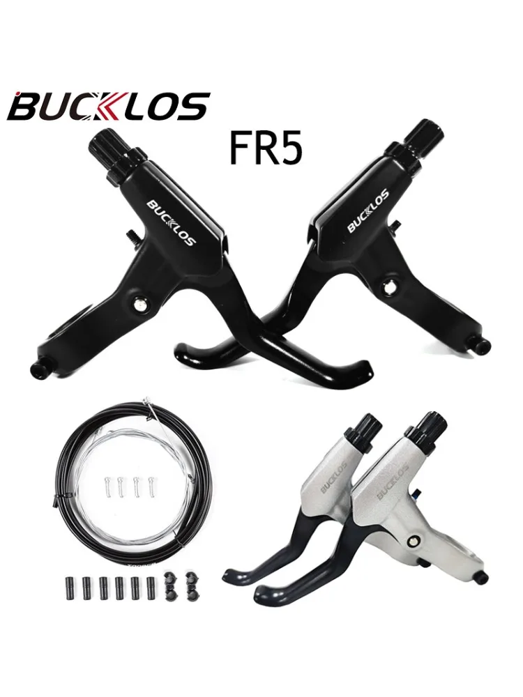 AliExpress BUCKLOS FR5 Bike Brakes Levers Aluminum Alloy 3 Finger Bicycle Brake Handle Line Pulling Disc Brake Lever Road MTB Bike Cable