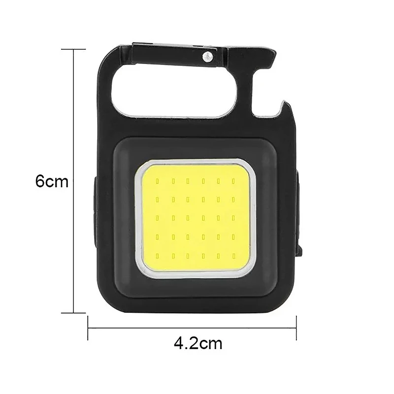 LED Flashlight Mini Work Light Rechargeable Glare COB Keychain Light Portable Powerful Outdoor Camping Small Light Torch