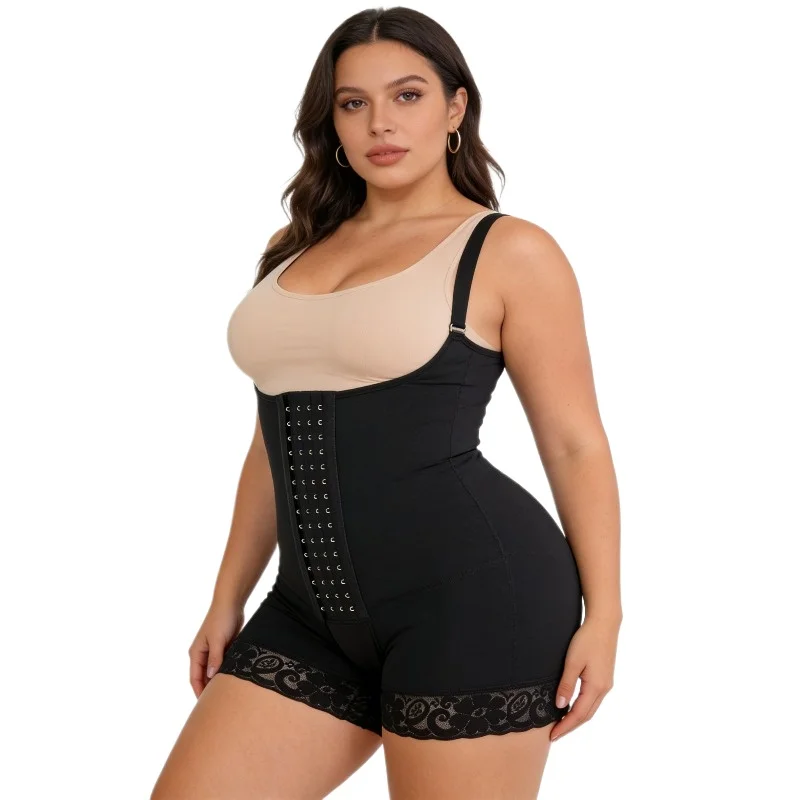 

Послеоперационный корректирующий боди-комбинезон: утягивающий пояс для талии, подтяжка ягодиц, коррекция живота, утягивание бедер, с открытым шаговым швом