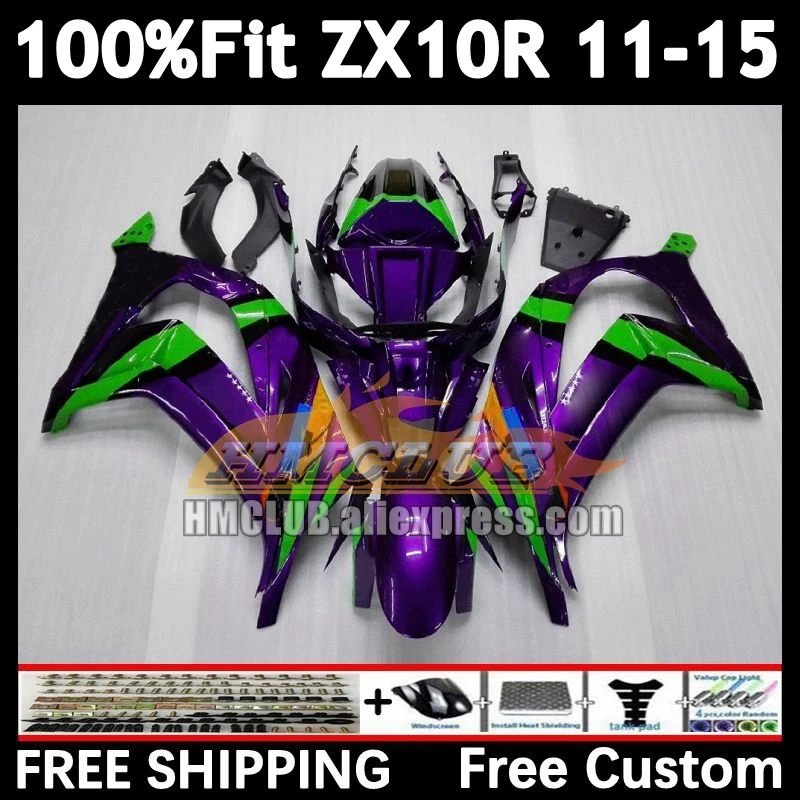 Injection Body For KAWASAKI NINJA ZX 10R 1000 2011 2012 2013 2014 2015 170No.22 ZX-10R ZX10R purple green 11 12 13 14 15 Fairing