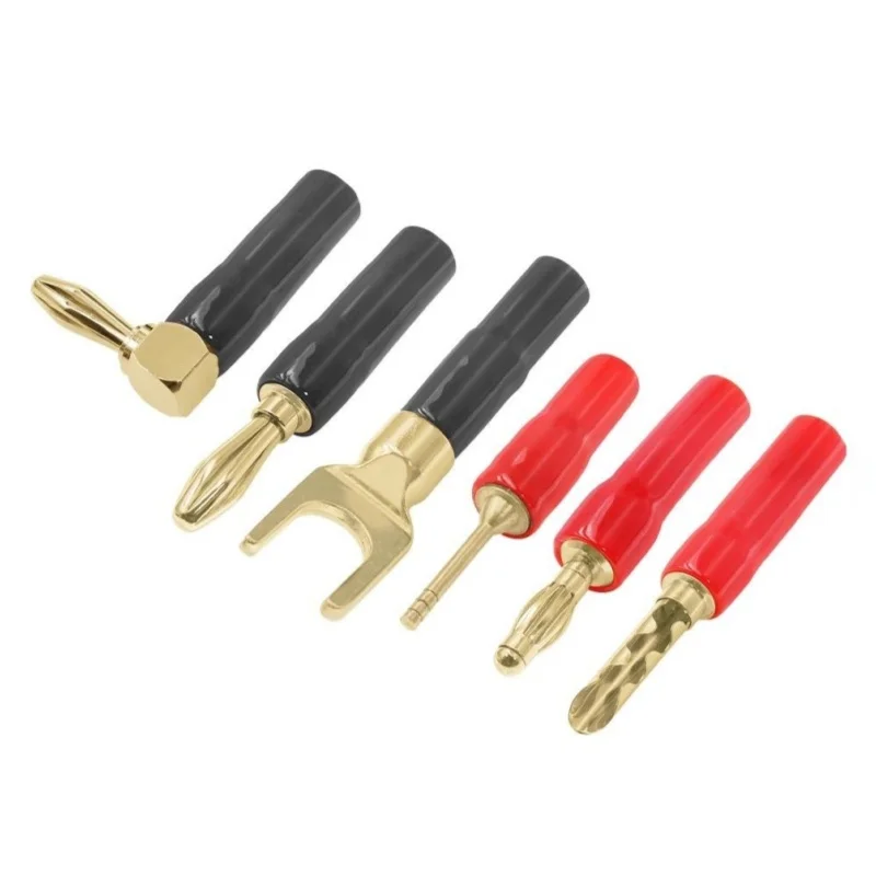 5pcs 4mm Safety Banana Plug Retractable Transparent Sleeve Stackable/Extendable Pure Copper High-Voltage Lantern Plug