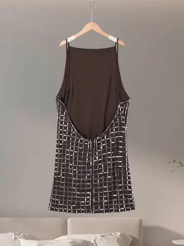 Pailletten strass mini-jurk dames halter backless mouwloos effen vestidos vrouwelijk 2025, nieuwe festival feestavondoutfits