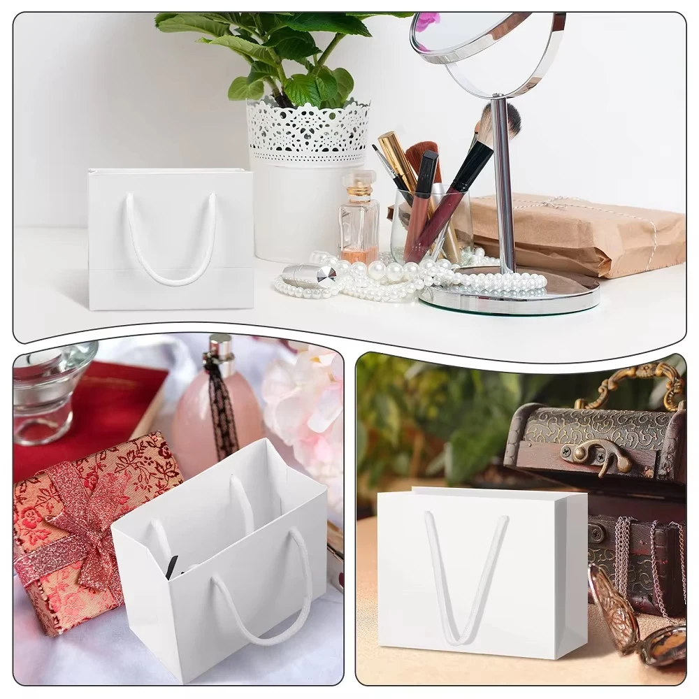 10 Stück dicke Papiertüten mit Seilgriffen für Partygeschenke, Geschenkverpackungen, Geschenktüten – Detail 4