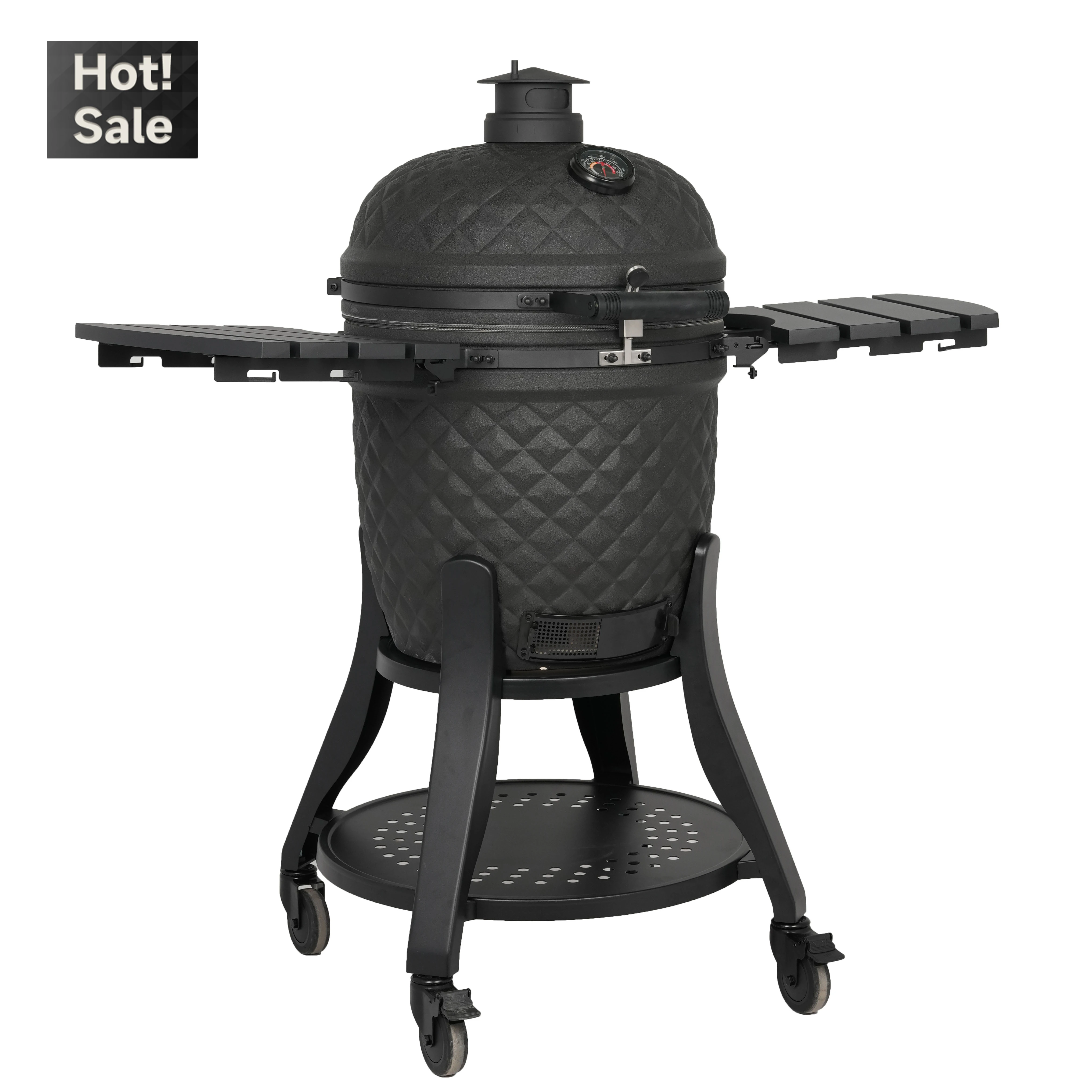 26 Inch Ultra Premium Ceramic Smoker Barbeque Grill Powder Coated  Outdoor Kitchen Charcoal Bbq