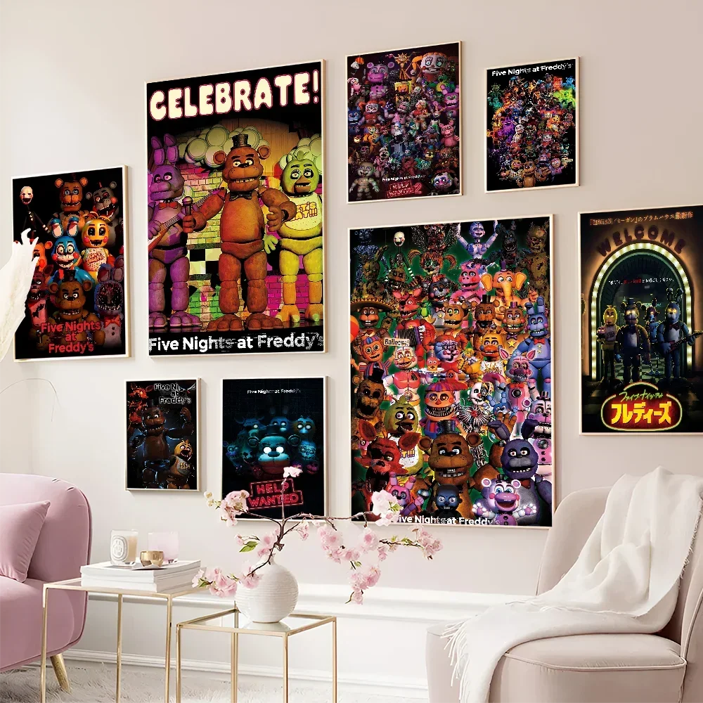 Popularity Poster FNAF Five-nights-At-Freddys Good Quality Prints and Posters Vintage Room Bar Cafe Decor Home Decor