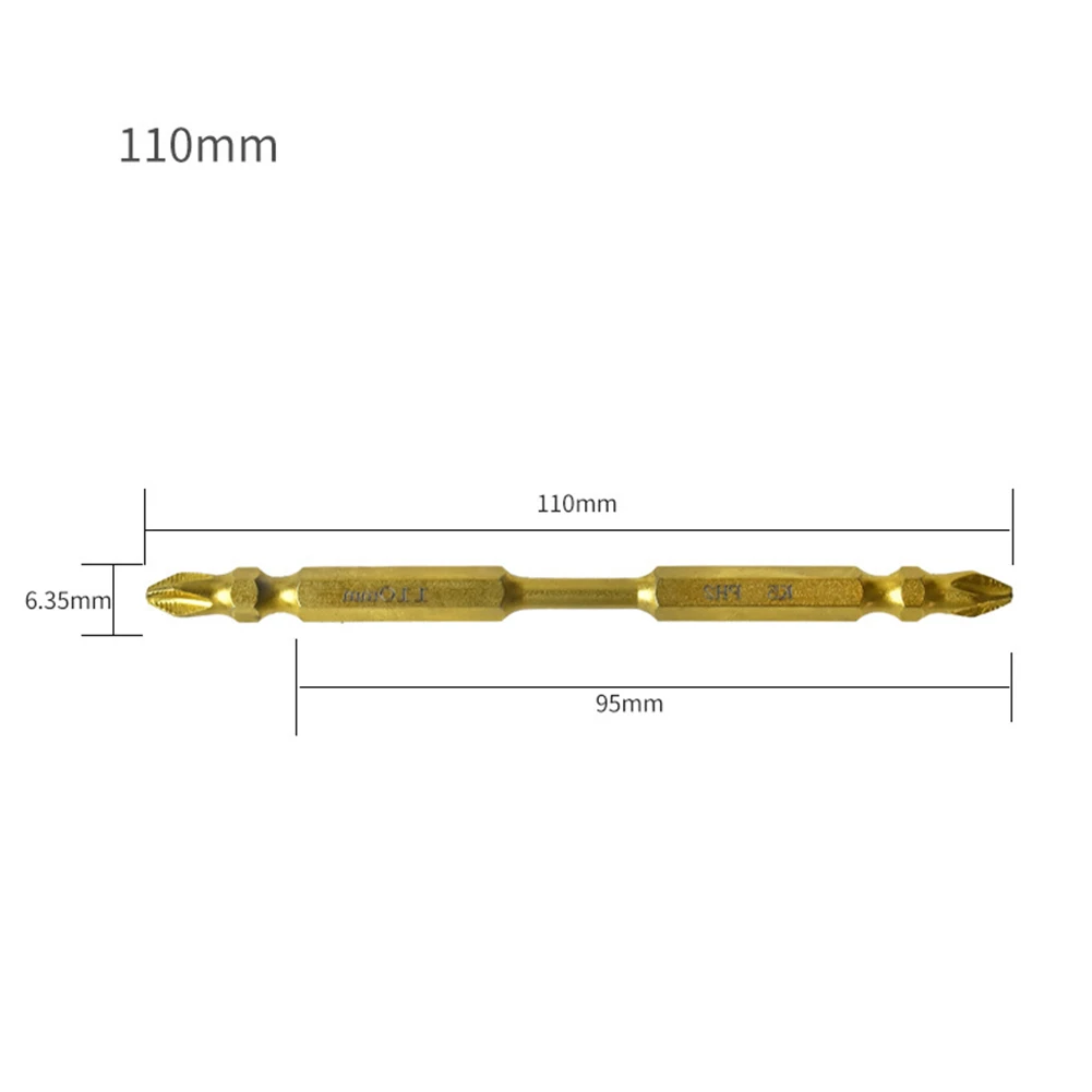 Magnetic Screwdriver Bit Double Head Screwdriver Bit Automobile Maintenance 1/4 Inch Hex Handle Electric Drill Compatible Unused