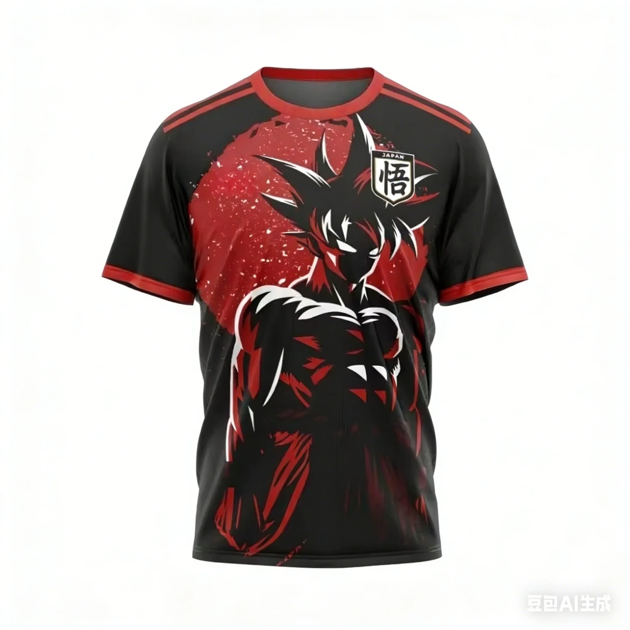 Anime DBZ Goku Ink Graphic T-Shirt Men Kanji Go Origami Crane Sublimation Football Jersey Manga Fan Short Sleeve Tee