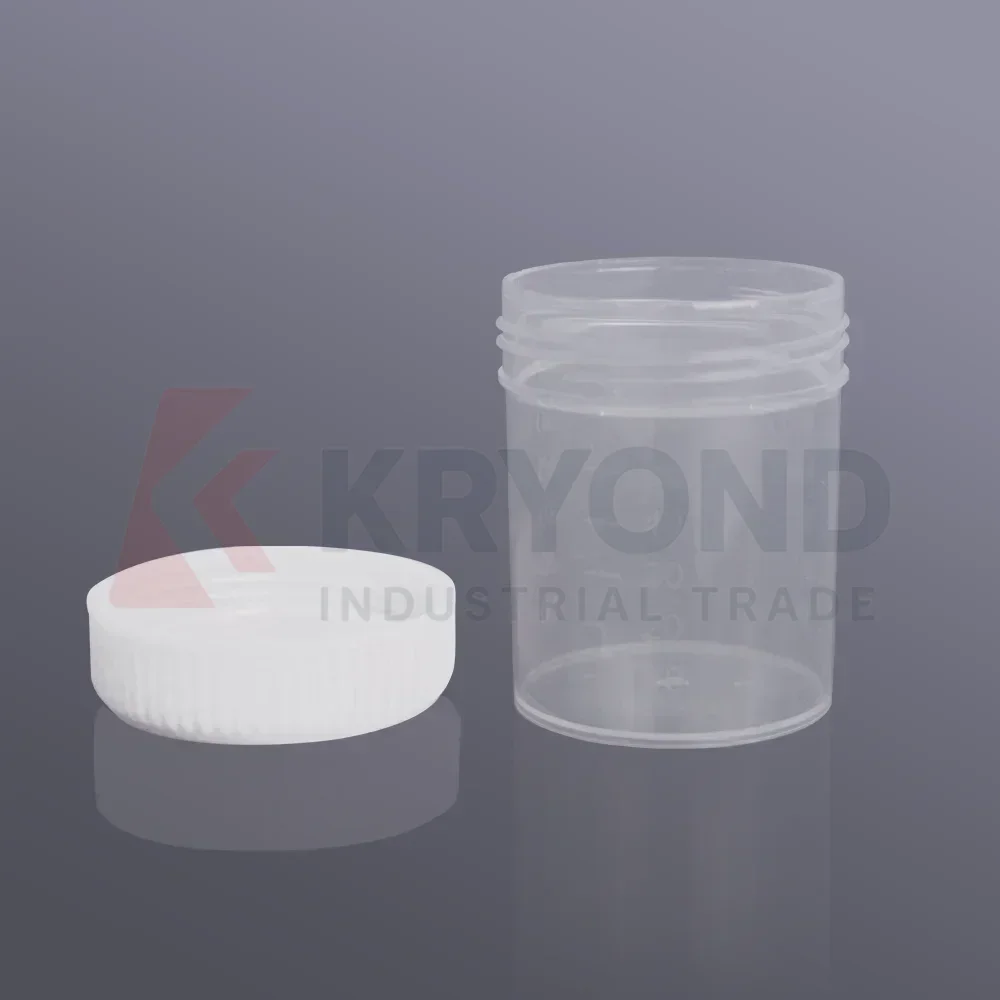 BS-PPB-50 50ml/80ml Biological Specimen Bottle with Scale, Transparent PP Material, White Screw Cap