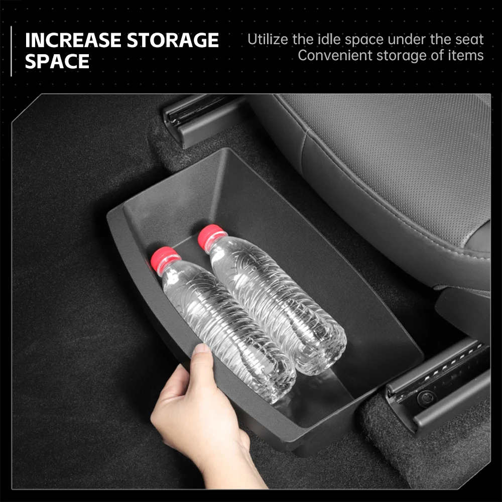 

For Tesla Model Y Juniper 2025 2026 Car Storage Box Under The Seat Washable Storage Box Items Under The Seat Car Accessories