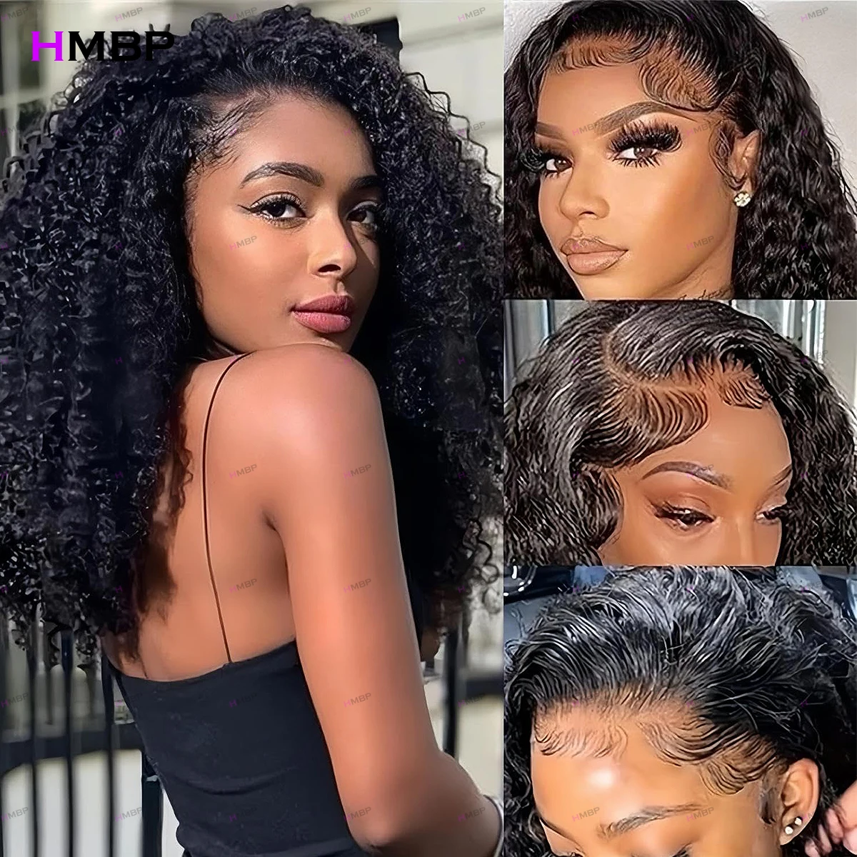 

Jerry Curly Wigs 450 Density Glueless Lace Frontal Wigs Human Hair Wear And Go 360 Hd Transparent Lace Wigs PrePlucked For Women