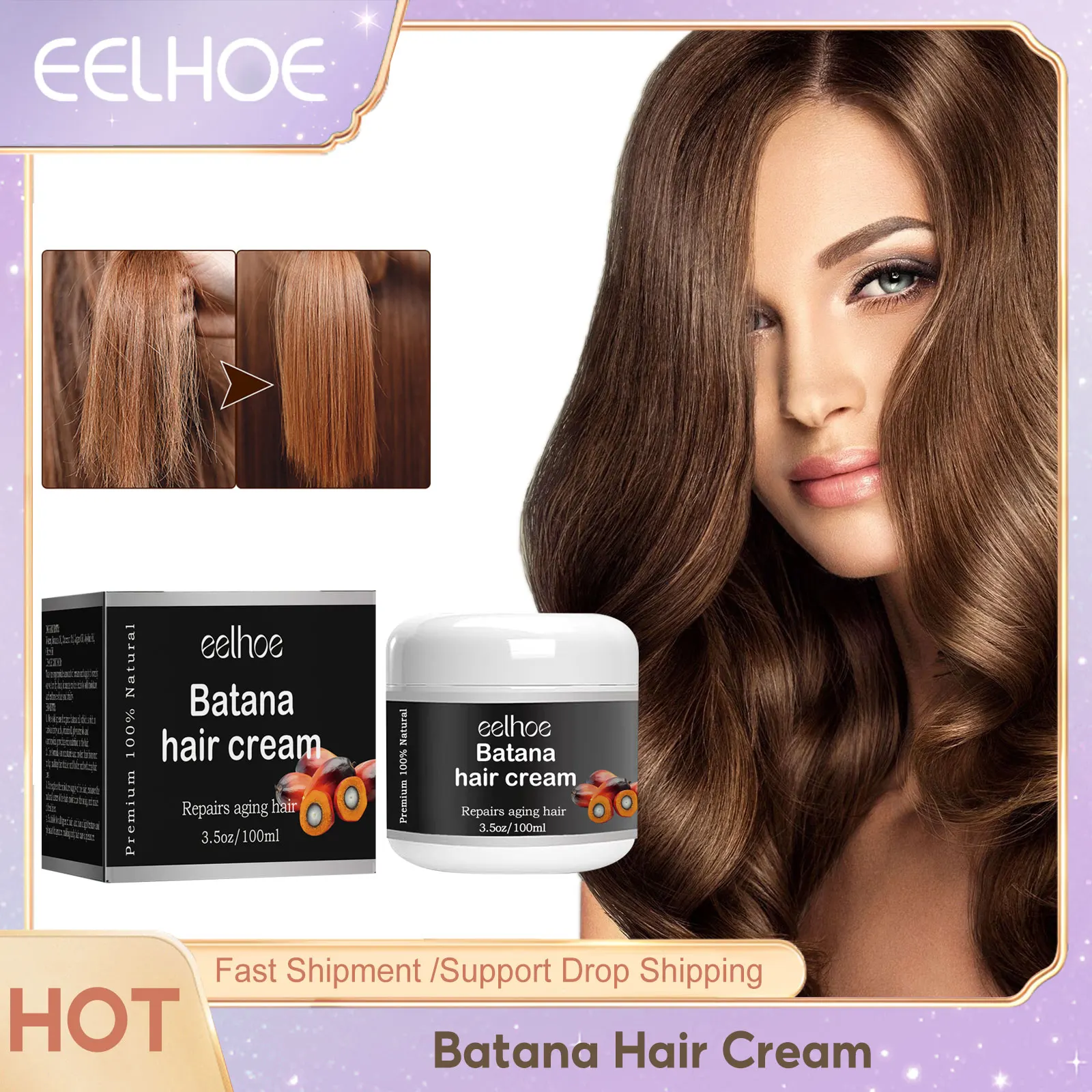 Cabelo Reparação Creme, Anti Danificado, Frizzy Condicionado Profundo, Split Termina Tratamento, Fortalecer Raízes, Evitar a Perda, Endireitar Densa