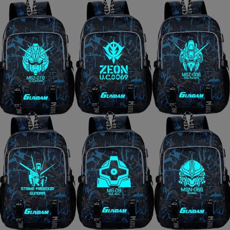 

Luminous School Bag Mobile Suit Anime Peripheral Gundam Men and Women Primary and Secondary School Students Backpack Backpack