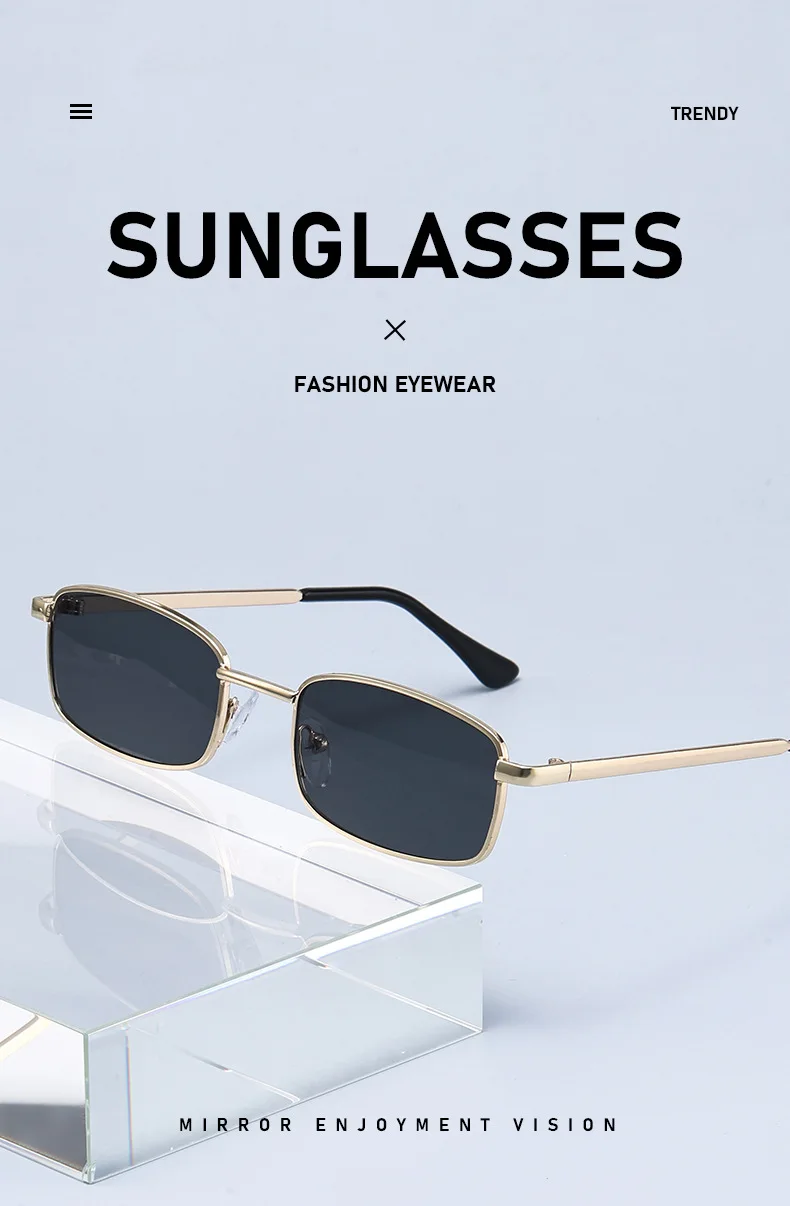 Quadratische Brille mit kleinem Rahmen, UV-Schutz-Sonnenbrille, modisch und vielseitig1008 – Detail 2