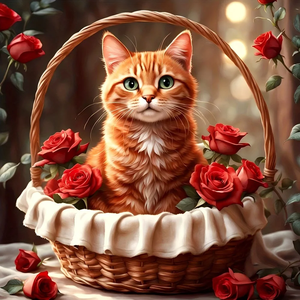 EverShine DIY Diamond Painting Cat Basket Full Drill Mosaic 