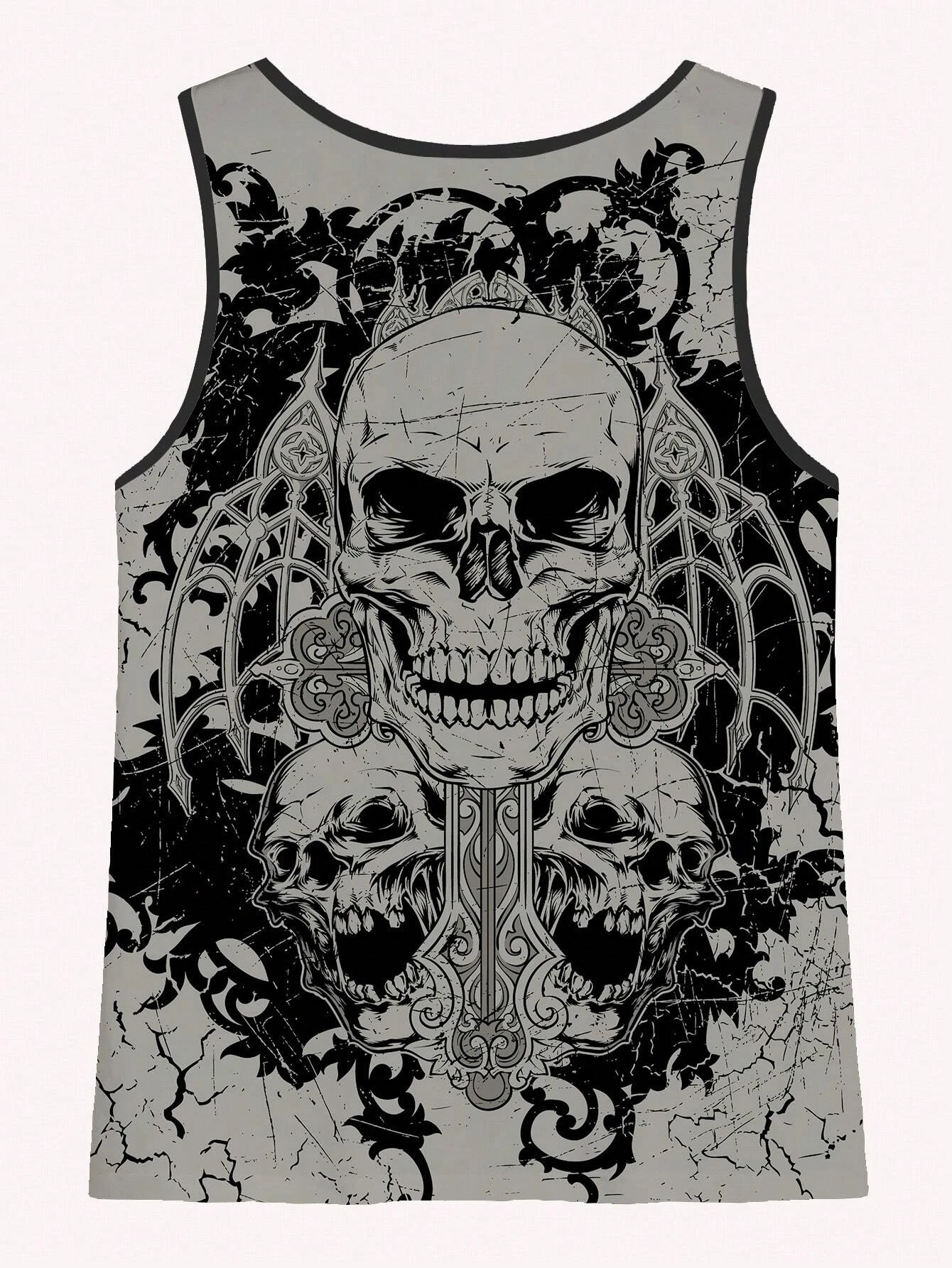 

Funny 3D Skull Print Men's Tank Top Hip Hop Punk Harajuku Street Vest Fashion Man Sleeveless Shirt Summer Breathable Loose Tees