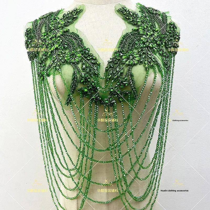 اليدوية الدانتيل شرابة حبة لاصق الزهور 28 ألوان فستان الزفاف ثوب مسائي تظهر زي الكتف اكسسوارات الديكور #3