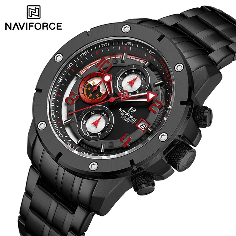 

New Style NAVIFORCE Men's Casual Watch 30M Waterproof Date Clock Stainless Steel Band Wristwatches NF8056 Relogio Masculino 2024