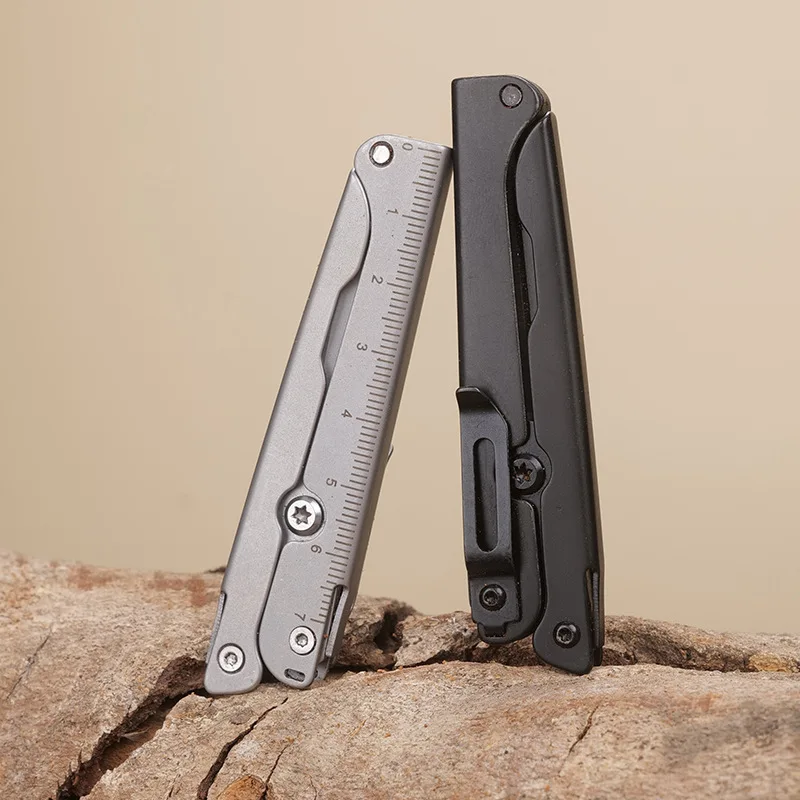 Folding Scissors Portable Lightweight Home Outdoor EDC Tools With Back Clip Scale