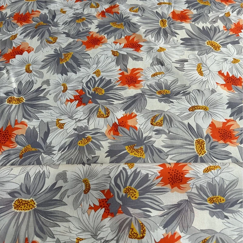 

Hot selling Large leaved flower Pure cotton fabric Sewing manual DIY digital printing 100% Cotton Poplin Fabric For Garments