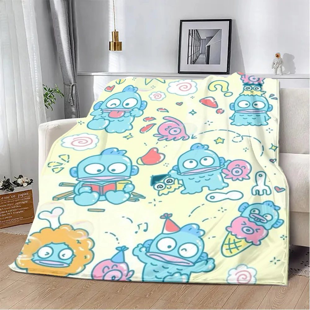 

Cartoon HANGYODON Sanrio Printed Blanket Picnic Blankets Warm Blanket Soft and Comfortable Blanket Home Travel Birthday Gift