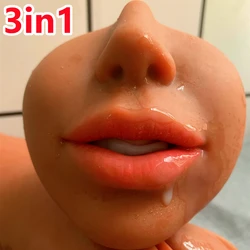 3 in 1 Sex Toys for Men 3D Realistic Artificial Vagina Pocket Pussy Real Anus Mouth Silicone Adult Sexy Product Male Masturbator