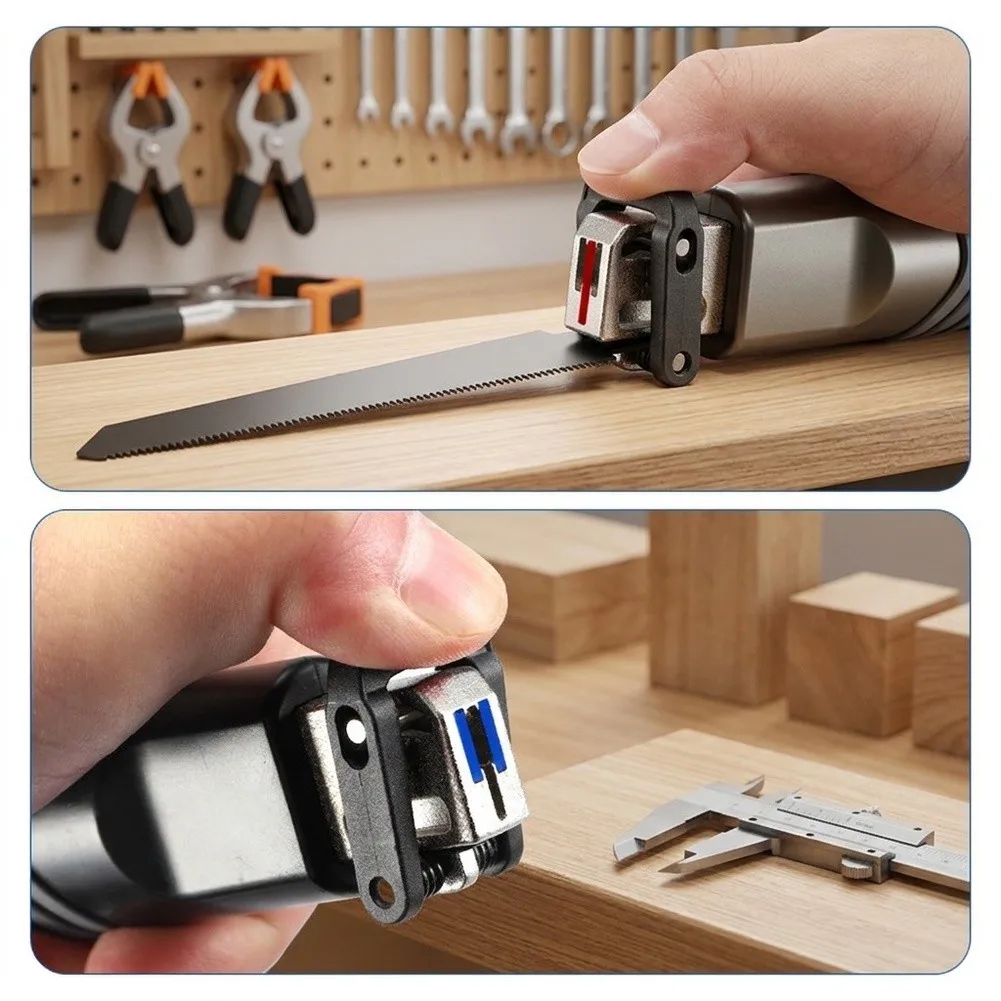 For Cutting Tasks Replacement Saw Handle Portable Cutting Handle Black And Grey Grooved Non-slip Grip For Quick Edge Replacement