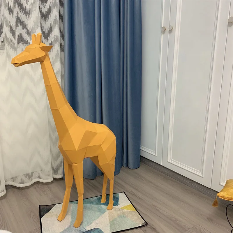 1m Giraffe Large Animal Paper Model Sculpture Home Decor Office Store Decoration Handmade Origami 3D Papercraft Toys