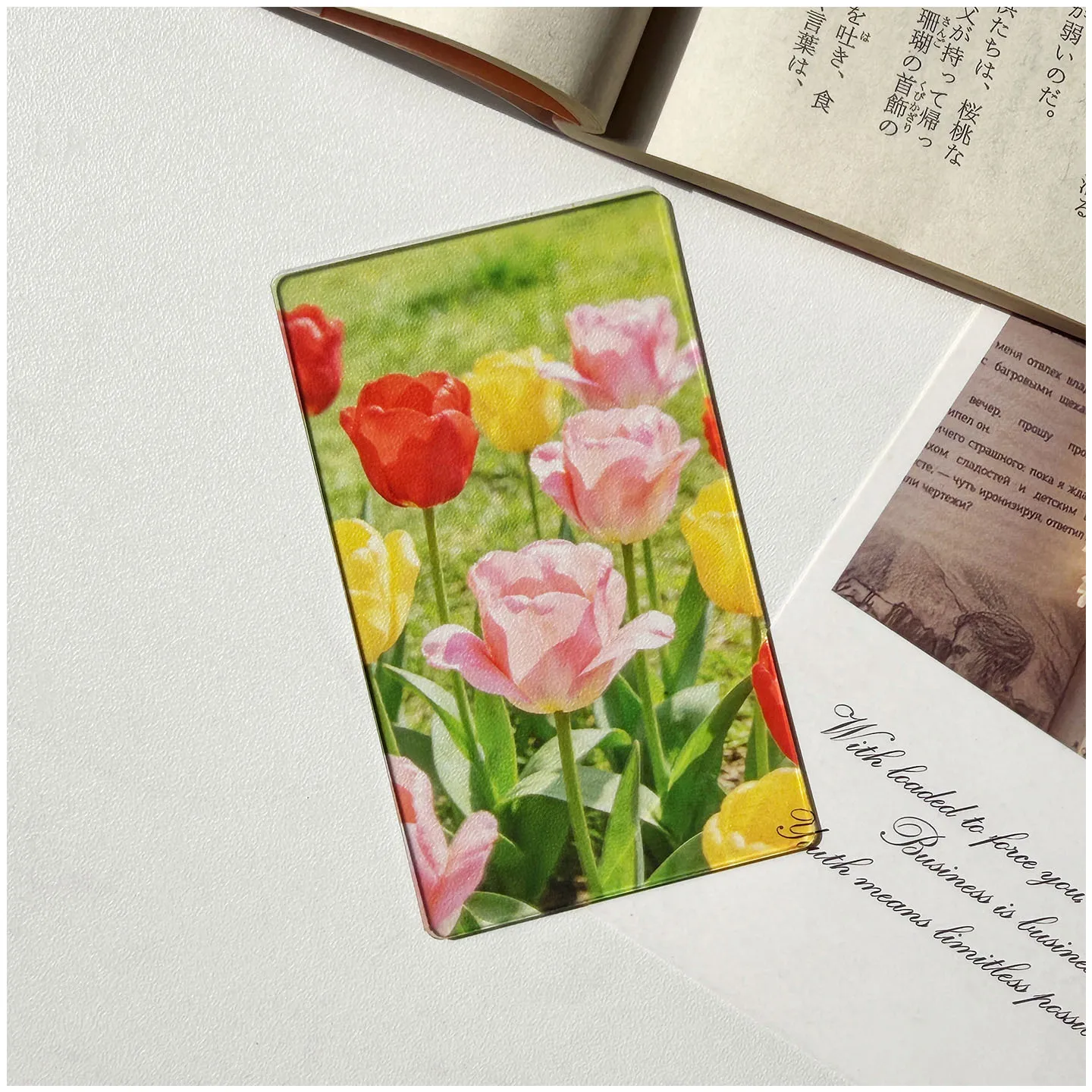 Transparent Light-Transmitting Acrylic Bookmark High-Quality Aesthetic Book Mark Book Lovers Gift Floral For Office Literature