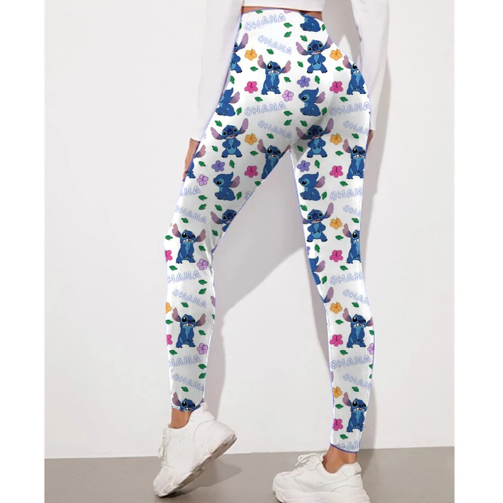 Disney Stitch print Sport Legging Women Stretch Gym Pants Women Running Workout Leggings Female Soft Tights Push Up Yoga Pants