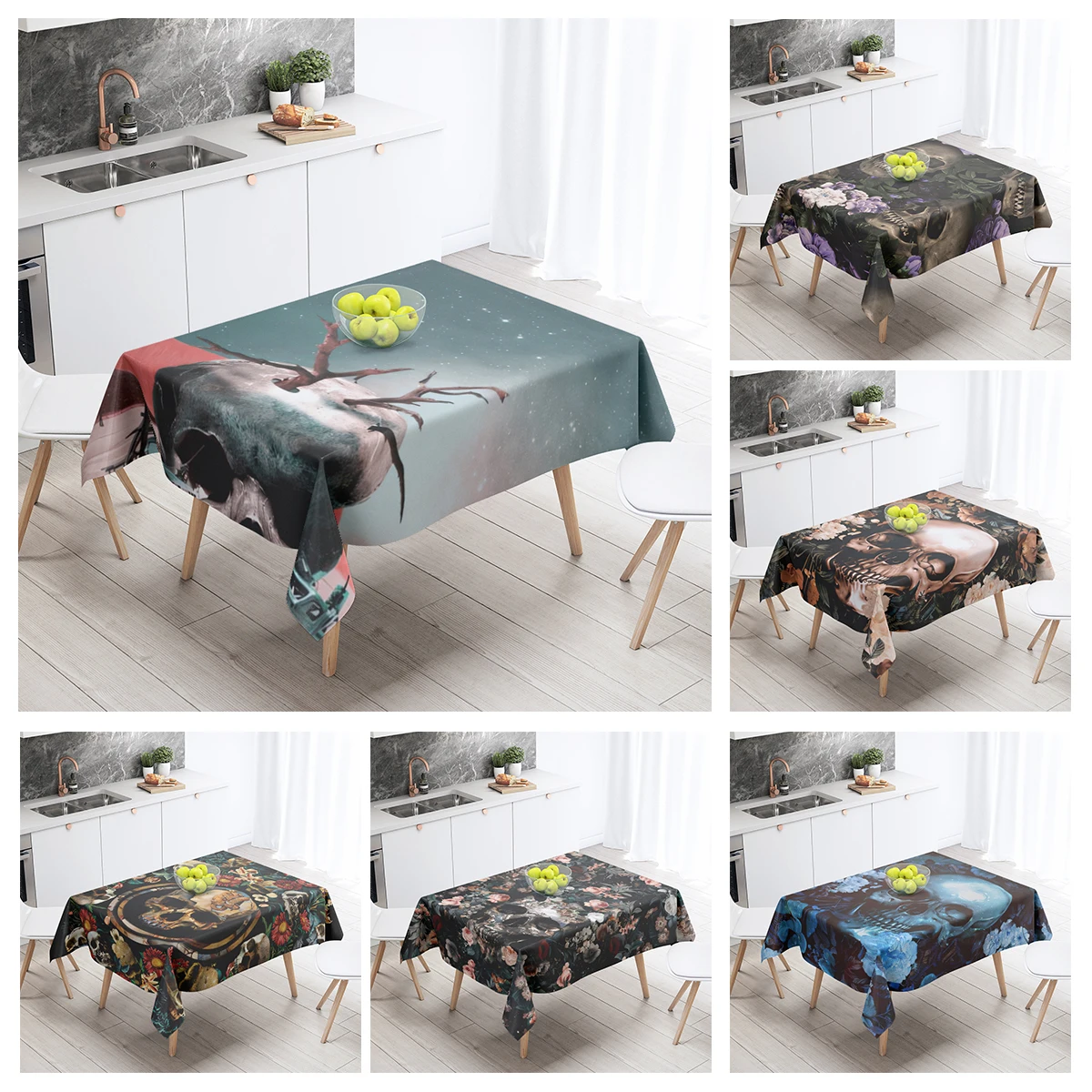 Home tablecloths dining decoration and rectangular table accessories waterproof cloth Anti-stain restaurant Nordic plant flower