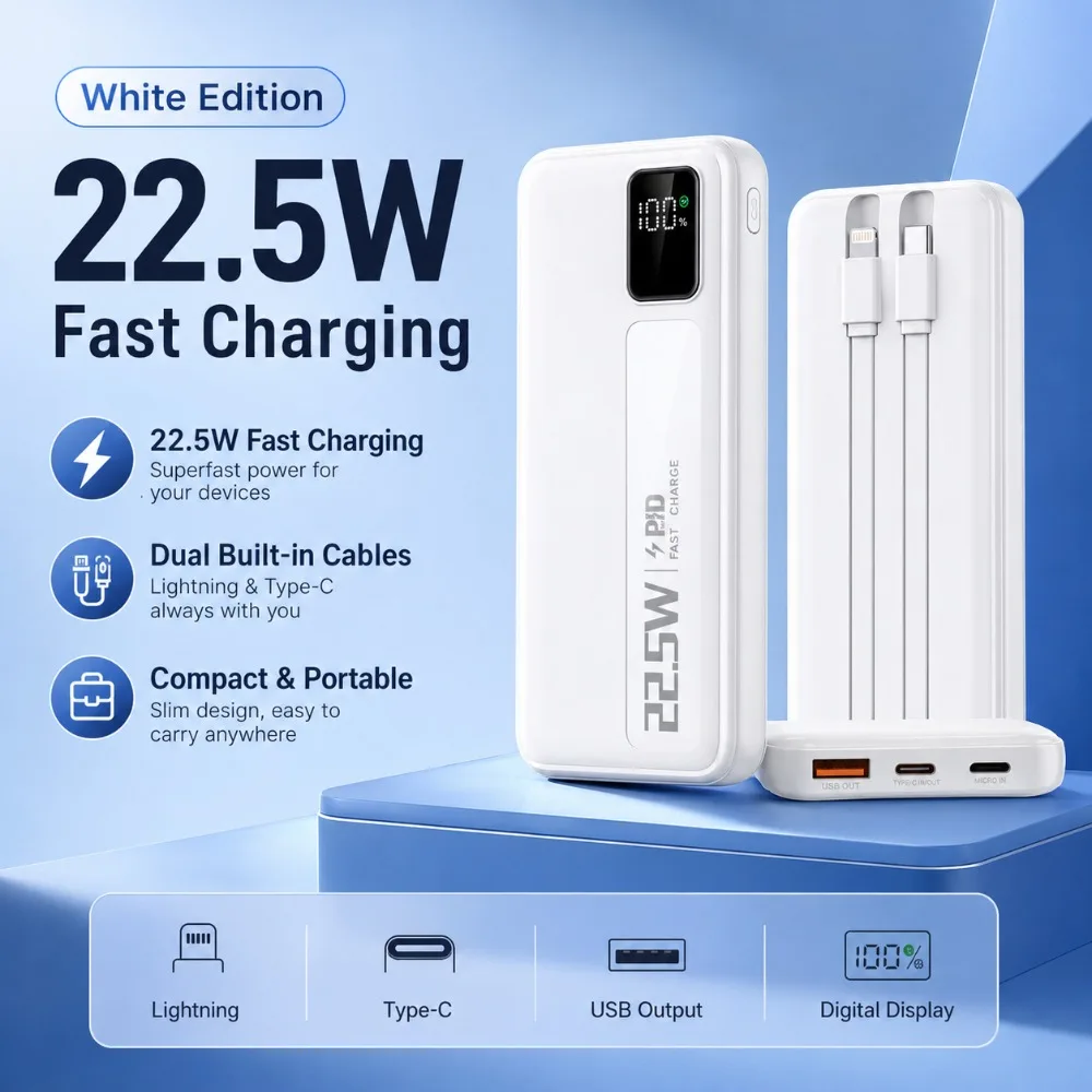 Portable 20000mAh Power Bank 22.5W Super