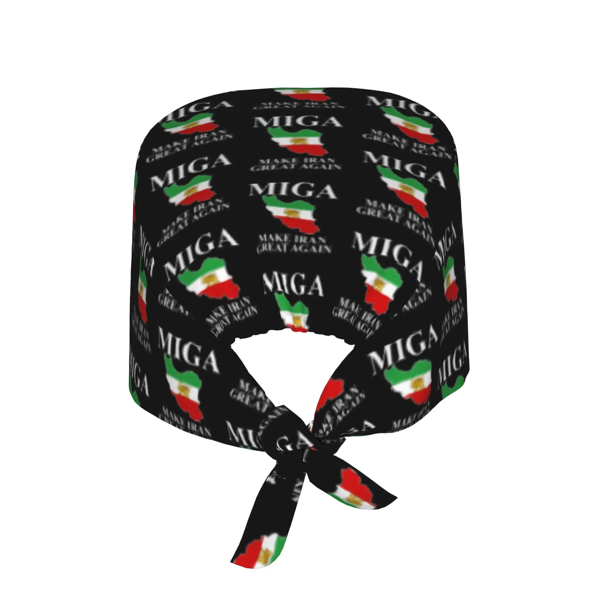 Miga MAKE IRAN GREAT AGAIN Cleaning Working Cap Comfortable Unisex  Scrub Cap Surgicals Hat Nurse Scrubs Hat Nurse
