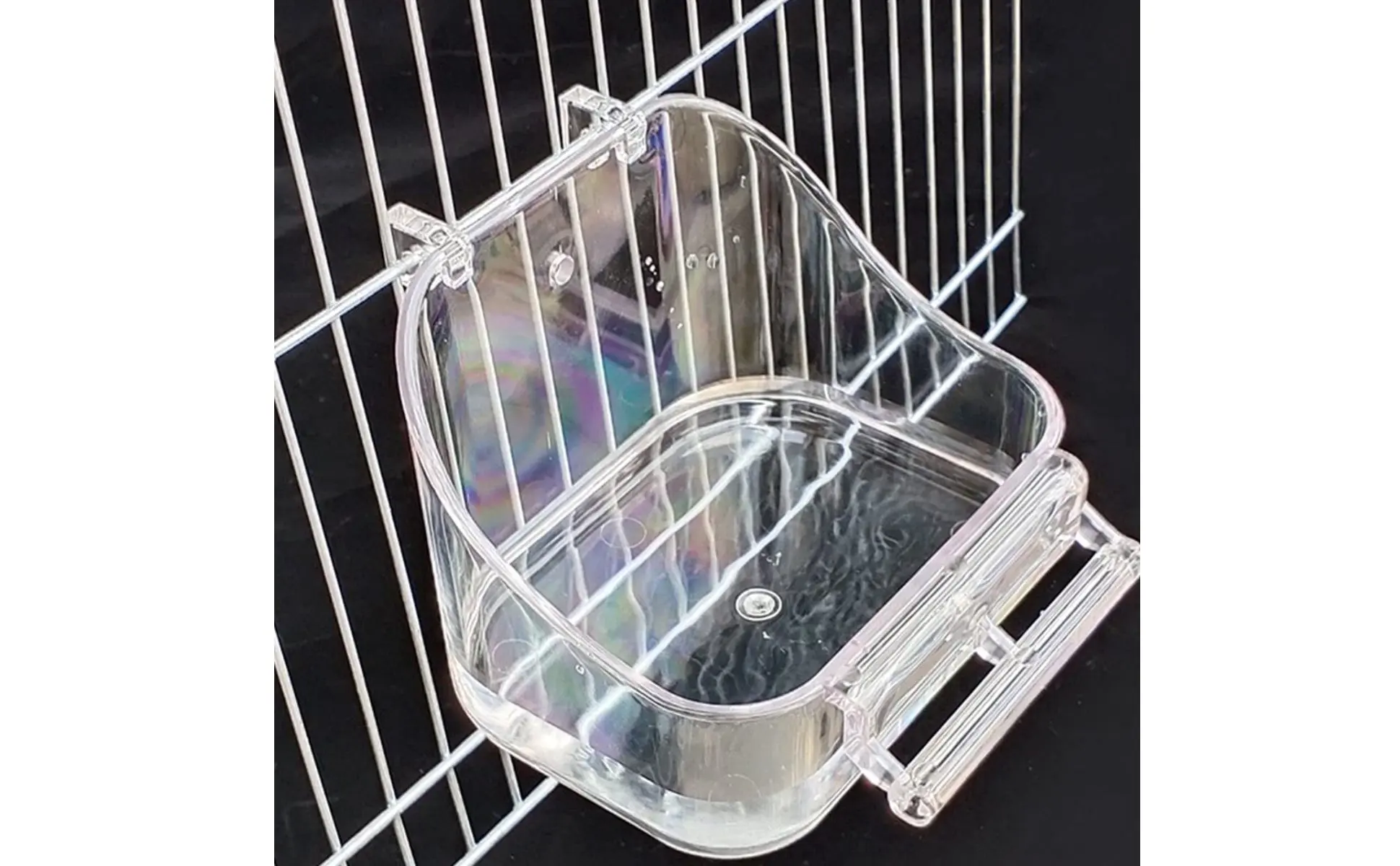 Bird Food Bowl Removable Enclosure Mounted Food Bowl Small Pet Bath Tub Easy to Clean Bird Feeder Cup 2 in 1
