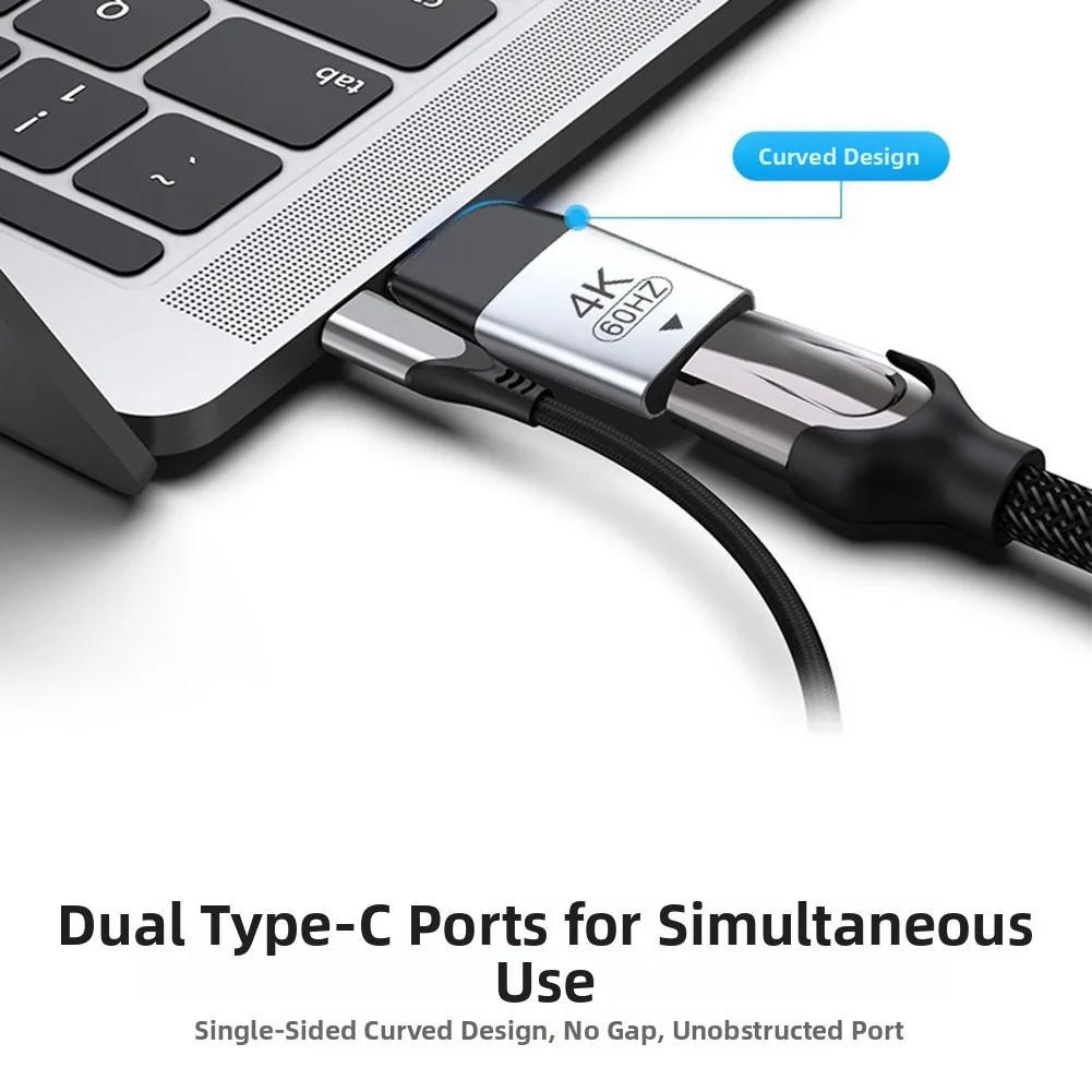 Portable High-Speed Type-C To HDMI= Adapter 4K 60Hz Aluminum Video Converter For Laptop Phone Tablet Screen Mirroring